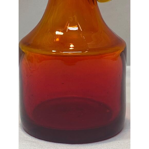 VTG Rainbow Art Glass Huntington West Virginia Tangerine/Amberina Pitcher 1966 - Picture 3 of 12